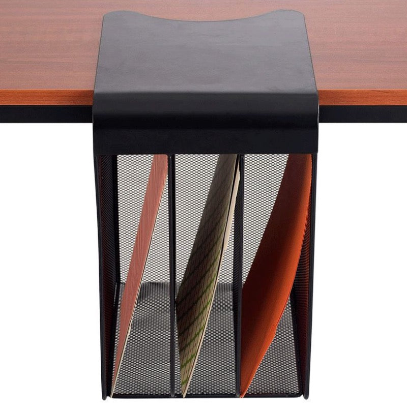 Casier-rangement-document-bureau-noir-de-face-avec-documents