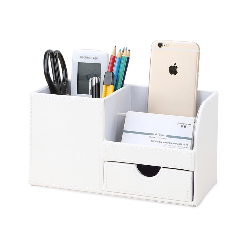Organisateur-de-bureau-cuir-blanc-fond-blanc