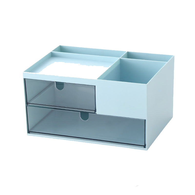 Organisateur-fourniture-bureau-bleu-fond-blanc