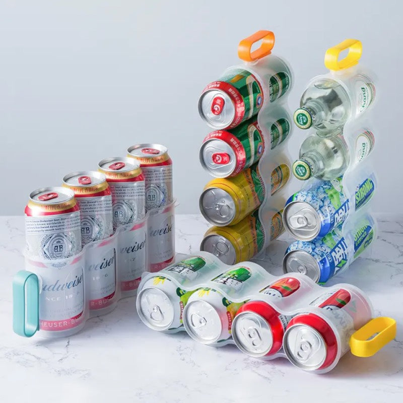 Organisateur-frigo-canette-4-produits-sur-plan-de-travail