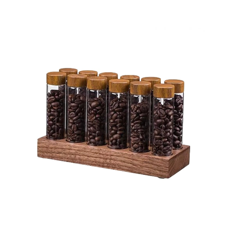 Rangement-Pots-a-Epices-Cuisine-L-fond-blanc-avec-graines-cafe