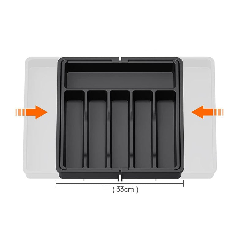 rangement-couvert-tiroir-cuisine-noir-fond-blanc-extenssible