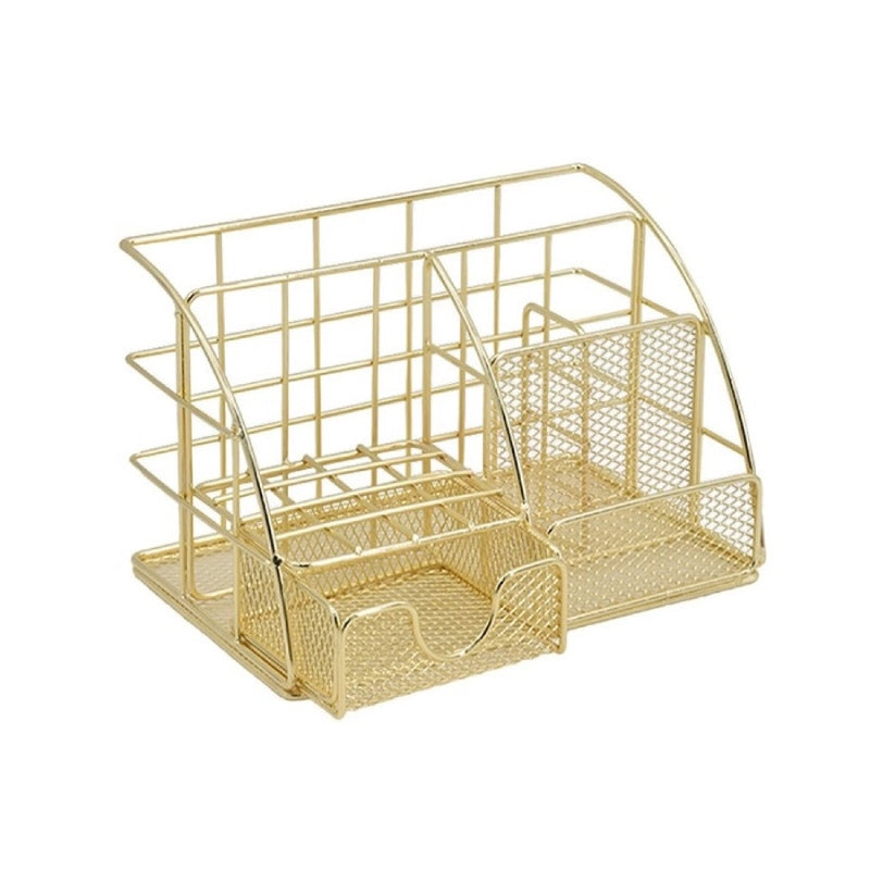 Organisateur-bureau-metal-dore-fond-blanc