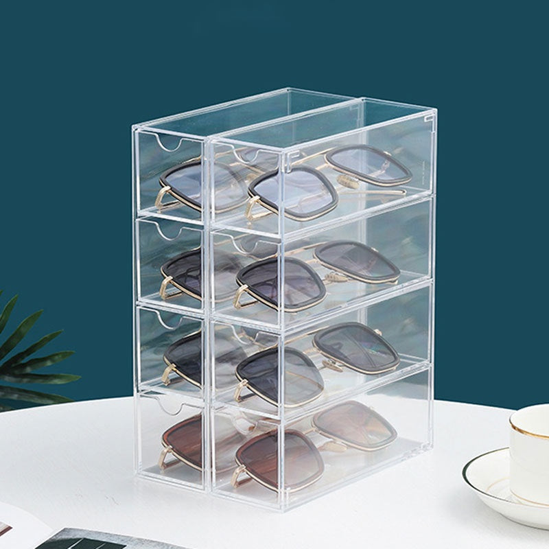 Organisateur-de-bureau-transparent-avec-lunettes-rangees
