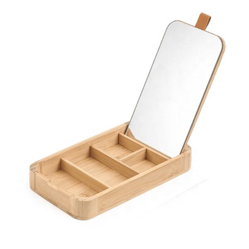 Organisateur-maquillage-bambou-ouvert-avec-miroir-fond-blanc