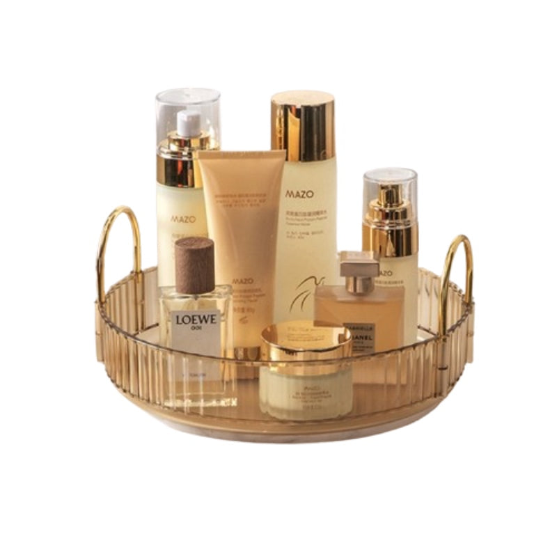 Organisateur-maquillage-dore-taille-S-avec-produits-soin-fond-blanc