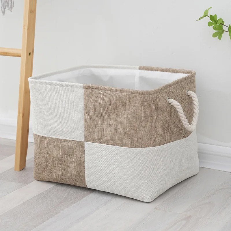 Panier-de-rangement-rectangulaire-tissu-beige