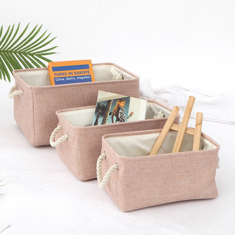 Panier-de-rangement-tissu-rose-taille-taille-S-M-L