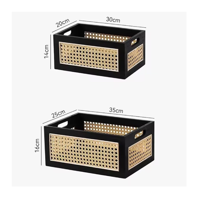 Panier-rangement-salle-de-bain-design-noir-dimensions-fond-blanc