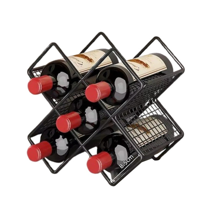 Range-bouteille-Acier-noir-avec-bouteilles-vin-rouge-fond-blanc